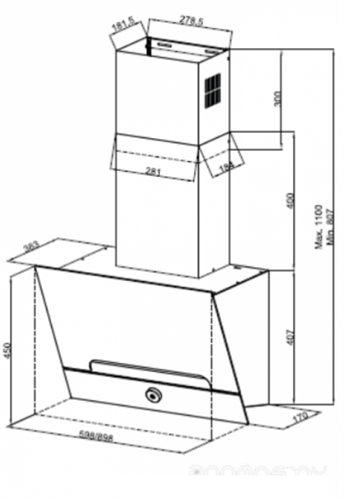 Каминная вытяжка Kuppersberg F 993 W 00006614