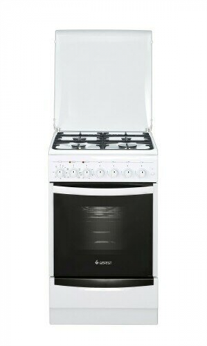 Газовая плита GEFEST 5102-02,  электрическая духовка,  чугун, белый [пгэ 5102-02] 13650001