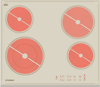 Встраиваемая электрическая варочная панель Hyundai HHE 6450 BE 1489659