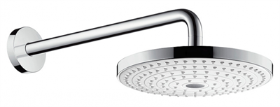 Верхний душ Hansgrohe Raindance Select 26466400, 24х24 см, 2 режима струи, с держателем, белый/хром 26466400