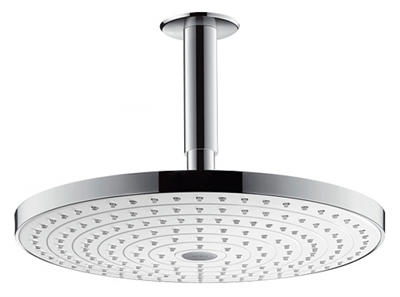 Верхний душ Hansgrohe Raindance Select 27337400, 30х30 см, 2 режима струи, с держателем, белый/хром 27337400