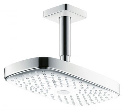 Верхний душ Hansgrohe Raindance Select E 300 2jet с потолочным подсоединением 27384400, белый/хром 27384400