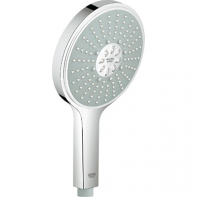 Душевой гарнитур Hansgrohe Raindance Select S 120 3jet PowderRain 27667000, штанга 90 см, корпус хром, лицевая часть белая, 3 режима струи 27667000