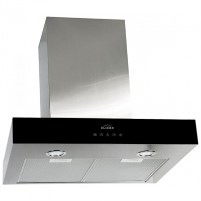 Каминная вытяжка Elikor Агат 60Н-1000-Е4Д нержавейка/черное стекло 294500