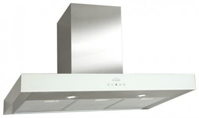 Каминная вытяжка Elikor Агат 90Н-1000-Е4Д нержавейка/белое стекло 294501