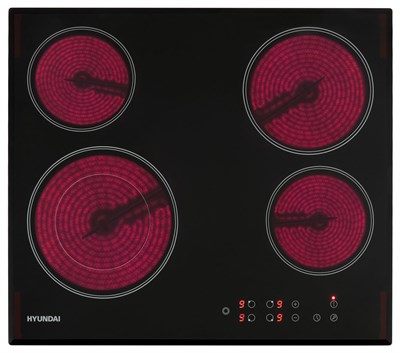 Электрическая варочная панель Hyundai HHE 6485 BG,  Hi-Light,  независимая,  черный 1490024