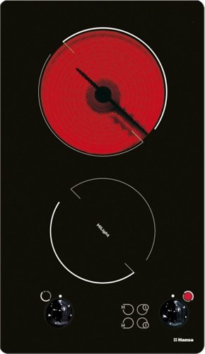 Hansa BHCS31116 поверхность варочная стеклокерамическая независимая, 30 см, черный, рамка - черная 23192