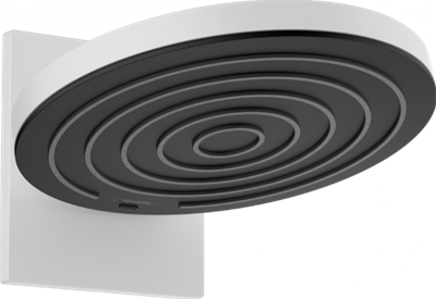 Верхний душ с держателем Hansgrohe Pulsify 24150700 S, 26 см, 1 режим струи, белый матовый, диск графит 24150700