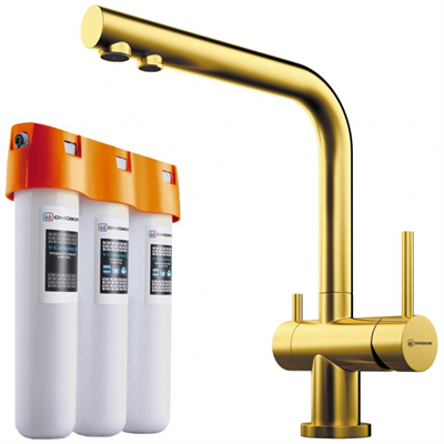 Комплект Omoikiri Nagano-LG + Pure drop Lite 4178.8028 светлое золото 4178.8028