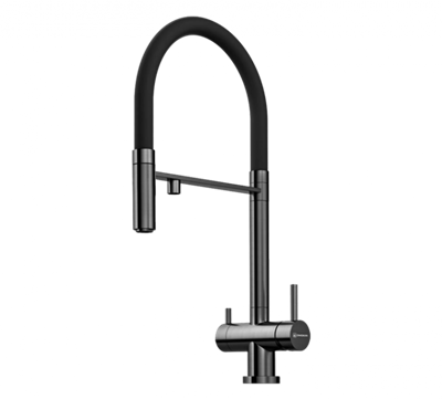 Omoikiri Kanto-GM-BL, смеситель, вороненая сталь/черный гибкий шланг 4994605