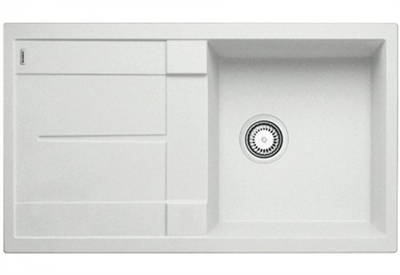 Blanco Metra 5S, мойка, гранит, белый с клапаном-автоматом 513037