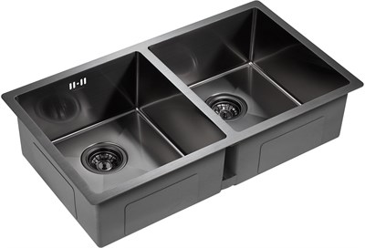 Мойка из нержавеющей стали Paulmark NEXT 78/2 UNI, мойка, нержавеющая сталь, вороненая сталь pm207844-gm