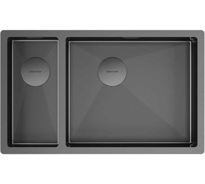 Paulmark NEXT 69/2S UNI, мойка, нержавеющая сталь, вороненая сталь (левая) pm226944-gml