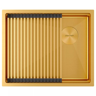 Paulmark NEXT-PRO 54 UNI, мойка, нержавеющая сталь, брашированное золото pm705445-bg