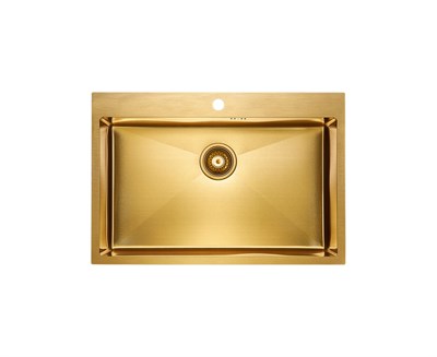 Мойка из нержавеющей стали Paulmark KRONER 75, мойка, нержавеющая сталь, брашированное золото pm217551-bg