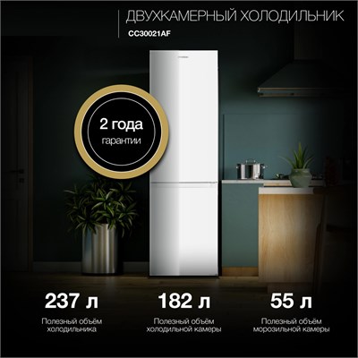 Двухкамерный холодильник отдельностоящий Hyundai CC30031A белый 2030181
