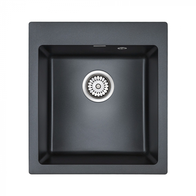 Мойка гранитная Paulmark KANTE 45, мойка, гранит, черный металлик pm104651-blm
