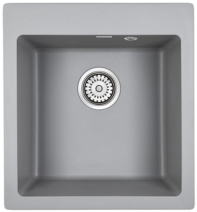 Мойка гранитная Paulmark KANTE 45, мойка, гранит, серый металлик pm104651-grm