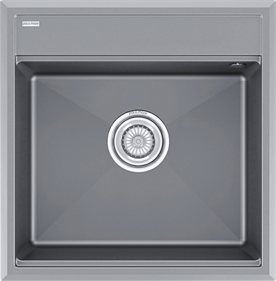 Мойка гранитная Paulmark STEPIA 50, мойка, гранит, серый металлик + ADVANCE, коландер, нерж. сталь брашированная pm115051-grm+a375-bs