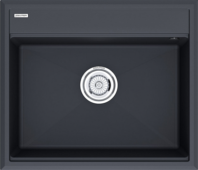 Мойка гранитная Paulmark STEPIA 60, мойка, гранит, антрацит + ADVANCE, коландер, нержавеющая сталь брашированная pm115951-an+a375-bs