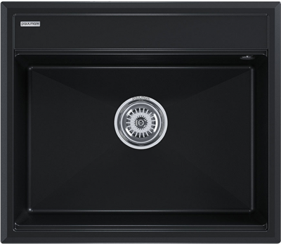 Мойка гранитная Paulmark STEPIA 60, мойка, гранит, черный металлик + ADVANCE, коландер, нерж. сталь брашированная pm115951-blm+a375-bs