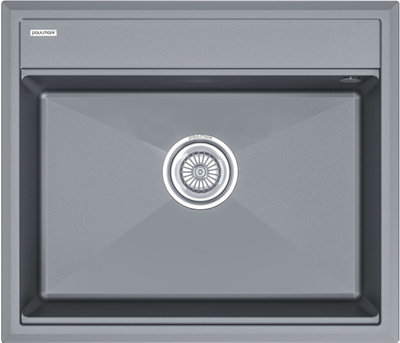 Мойка гранитная Paulmark STEPIA 60, мойка, гранит, серый металлик + ADVANCE, коландер, нерж. сталь брашированная pm115951-grm+a375-bs