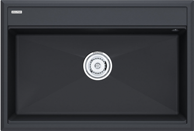 Мойка гранитная Paulmark STEPIA 80, мойка, гранит, антрацит + ADVANCE, коландер, нержавеющая сталь брашированная pm117551-an+a375-bs