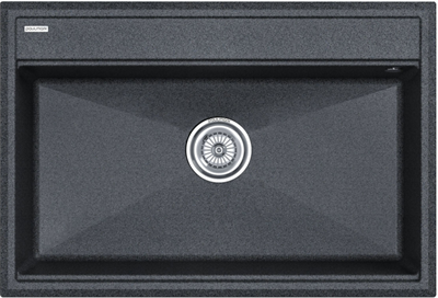 Мойка гранитная Paulmark STEPIA 80, мойка, гранит, графит + ADVANCE, коландер, нержавеющая сталь брашированная pm117551-dg+a375-bs