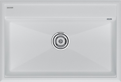 Мойка гранитная Paulmark STEPIA 80, мойка, гранит, белый + ADVANCE, коландер, нержавеющая сталь брашированная pm117551-wh+a375-bs