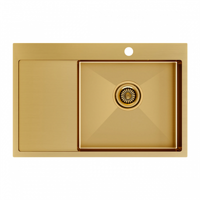Мойка из нержавеющей стали Paulmark KRONER 78F, мойка, нержавеющая сталь, брашированное золото pm217851-bgr