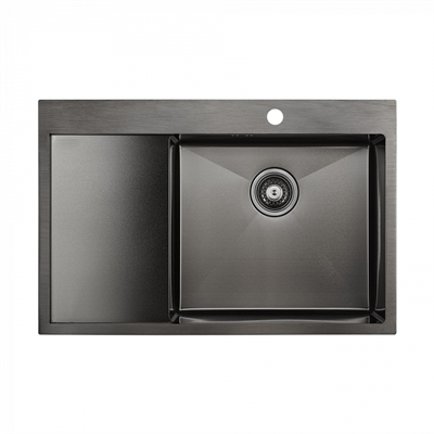 Мойка из нержавеющей стали Paulmark KRONER 78F, мойка, нержавеющая сталь, вороненая сталь pm217851-gmr