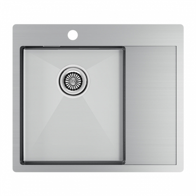 Мойка из нержавеющей стали Paulmark KRONER 59F, мойка, нержавеющая сталь, вороненая сталь, левая pm225951-gml