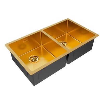 Мойка из нержавеющей стали Paulmark GERBERG 78/2 UNI, мойка, нержавеющая сталь, брашированное золото pm237844-bg