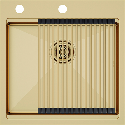 Мойка из нержавеющей стали Paulmark KRONER-PRO 51, мойка, нержавеющая сталь, брашированное золото pm705151-bg