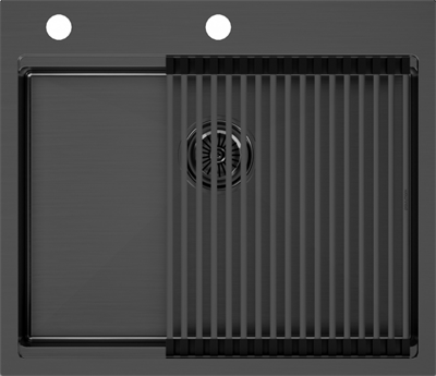Мойка из нержавеющей стали Paulmark KRONER-PRO 59, мойка, нержавеющая сталь, вороненая сталь pm705951-gm