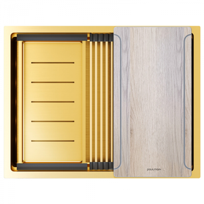 Paulmark NEXT-MULTI SINK 58 UNI, мойка, нержавеющая сталь, брашированное золото pm785845-bg