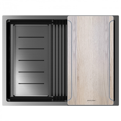 Paulmark NEXT-MULTI SINK 58 UNI, мойка, нержавеющая сталь, вороненая сталь pm785845-gm