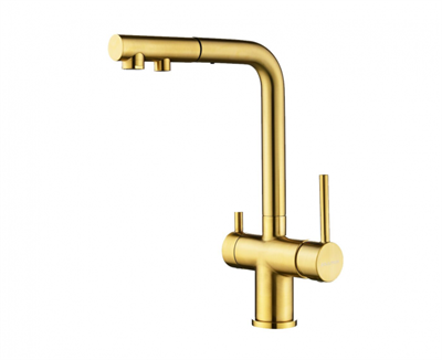 Смеситель из металла Paulmark SERPENTINE, смеситель, брашированное золото se213222-bg