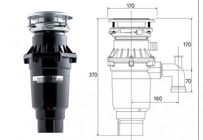 Измельчитель пищевых отходов Bone Crusher BC810 AS-Slim Line 4607813120107