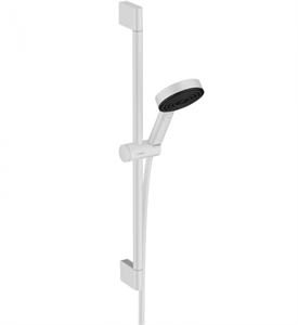 Душевой гарнитур Hansgrohe Pulsify Select S, лейка Relaxation 3 режима, белый матовый, диск графит, 24160700 24160700