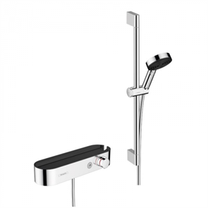 Душевая система Hansgrohe Pulsify 24260000 Select S, термостатическая, с ручным душем 105 3jet Relaxation, штангой 65 см, держателем и шлангом, хром 24260000