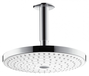 Верхний душ Hansgrohe Raindance Select 26467400, 24х24 см, 2 режима струи, с держателем, белый/хром 26467400