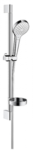 Душевой гарнитур Hansgrohe Croma Select S 26566400, корпус хром, лицевая часть белая, 3 режима струи 26566400