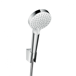 Душевой гарнитур Hansgrohe Crometta Vario EcoSmart 26693400, шланг 125 см, 2 режима струи, корпус хром, лицевая часть белая 26693400