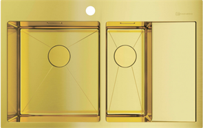 Кухонная мойка Omoikiri Akisame 78-2-LG-L светлое золото 4973087 4973087