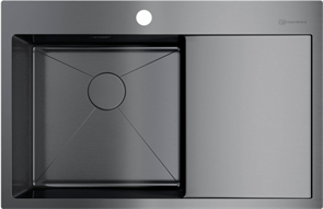 Кухонная мойка Omoikiri Akisame 78-GM-L вороненая сталь 4973099 4973099