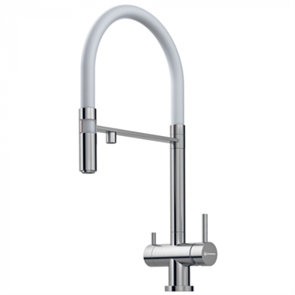 Смеситель для мойки Omoikiri Kanto-BN (4994298) нержавеющая сталь/белый 4994298