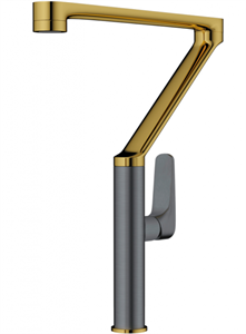 Смеситель для кухни Omoikiri Tara-GM светлое золото/вороненая сталь 4994396 4994396