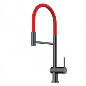 Смеситель Omoikiri Kanto-2 Plus-SB-GM-R вороненая сталь/красный 4994460 4994460
