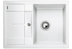 Blanco Metra 45S Compact, мойка, гранит, белый, с клапаном-автоматом 519576